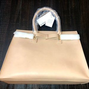 JustFab Nude Pink Tote Bag with Bow